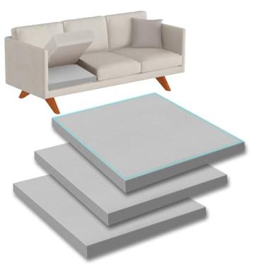 Imagem de Joewuzun Suporte para Almofada de Sofá 40D, Espuma para Almofada de Sofá de 20"x20" de Alta Densidade, Substituição de Almofada de Sofá Flácida, Suporte para Sofá Sob A Almofada pa (3 Peças, Cinza)