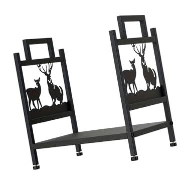 Imagem de Generic Suporte para lenha para áreas externas e internas, organizador de pilha de madeira para decoração de lareira independente, suporte para lenha para
