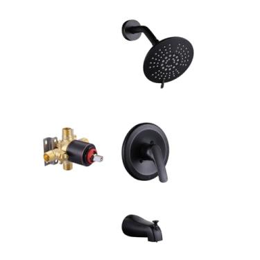 Imagem de ALEASHA Torneira de Chuveiro com Válvula, Kit de Torneira de Chuveiro para Banheira de Banheiro, Chuveiro de Chuva com Alça Única e Bico de Banheira, Conjunto Completo de Torneira ()