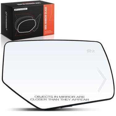 Imagem de A-Premium Vidro espelhado aquecido do lado direito do passageiro com placa de suporte - compatível com Chevrolet Tahoe, Suburban e GMC Yukon, Yukon XL, 2015-2020 - Espelho convexo de vista lateral