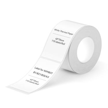 Imagem de NIIMBOT Etiquetas, 1,57" x 2,76" (40 x 70 mm) 110 etiquetas/rolo etiqueta térmica autoadesiva, compatível com NIIMBOT B1/B21/B3S/B31/K3 impressora de etiquetas para casa/escritório/negócios