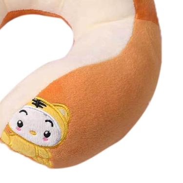 Imagem de Travesseiro de Pelúcia Macio Em Forma de U para Pescoço, Travesseiro de Cabeça Bonito Multiuso Com Artesanato de Bordado Elétrico para Viagens ou Suporte de Pescoço Em (Tigre