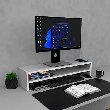 Imagem de Suporte Base Monitor Setup Gamer Base Elevada Ergonomia (Branco)