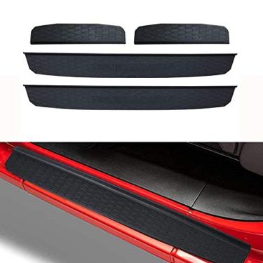 Imagem de Lantsun Painel de cobertura de peitoril de porta de carro dianteiro preto protetor de placa de desgaste para J eep Wrangler JL 2018-2023 4 portas (kit de 4 peças)