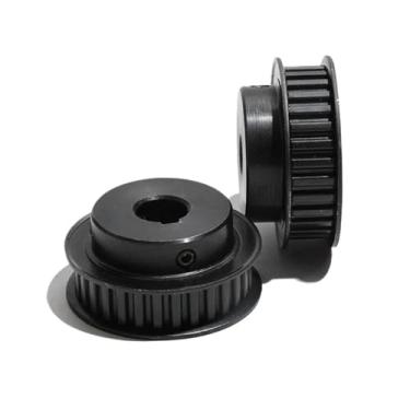 Imagem de 1 peça furo interno da polia 4-20 mm furo de chaveta tipo BF 3 x 1,4/4 x 1,8/5 x 2,3 mm largura da correia 11 mm aço preto polia XL20T (16 mm keyway5x2,3 mm, 11 mm)