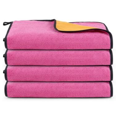 Imagem de Kit 04 Panos Flanela E Microfibra Dupla Face Toalha Para Limpeza Em Ge