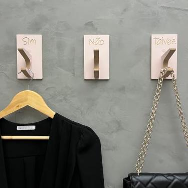 Imagem de 6 Ganchos Pendurador Provador loja roupas boho premium rosa