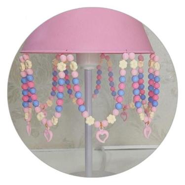 Imagem de Luminária Coração Abajur Decoração Quarto Menina Rosa Bebê - Lustres S