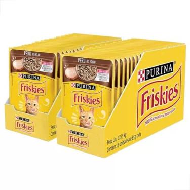 Imagem de Kit 2 Cxs Friskies Alim Úmido Gatos Adultos Peru 85g C/15