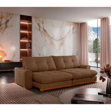 Imagem de Sofá Argo Veludo 02 Módulos 120 Cm B25cm Meu Sofá Online B016 Veludo Marrom