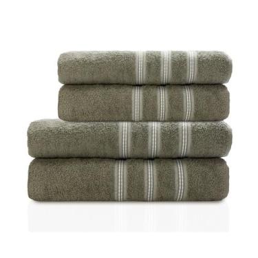 Imagem de Jogo de Toalhas 4 peças Banhão 140x70cm e Rosto Remix 100% Algodão Cam