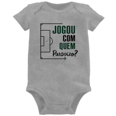 Imagem de Body Bebê Jogou com quem parceiro - Foca na Moda, Cinza, GG