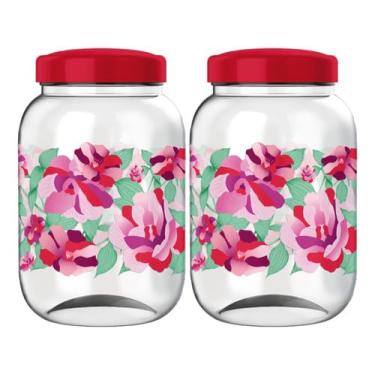 Imagem de Kit 2 Pote Para Mantimentos Grande Tampa De Rosca 3,6 Litros Decorado (Floral)