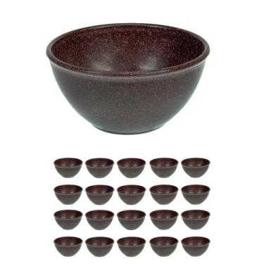 Imagem de 20UN TIGELA 300ml BOWL CUMBUCA VASILHA CALDO MARROM ESCURO - Evo