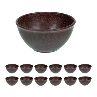 Imagem de 12UN TIGELA 300ml BOWL CUMBUCA SOPA CALDO MARROM ESCURO - Evo