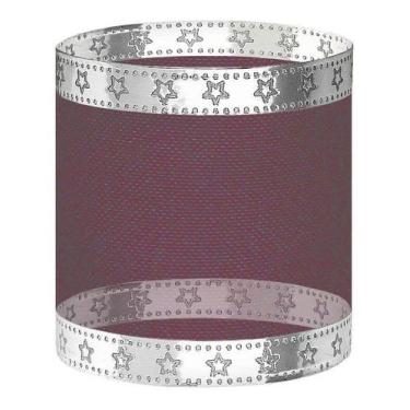 Imagem de Fita Voil Aramada Vinho Marsala E Prata 5cm X 10m - Fitas Regina Woldm