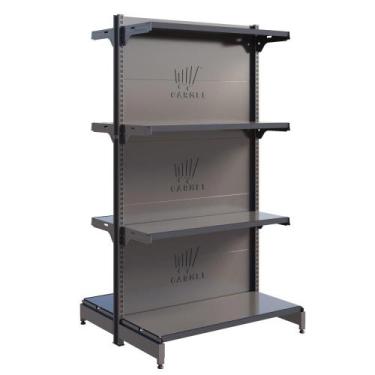 Imagem de Gôndola Fit De Centro 1 Inicial 1,37m Para Mercado Amapá, Preto Perfil