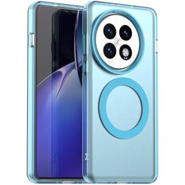 Imagem de NINKI Capa magnética compatível com OnePlus 13 capa de carregamento sem fio, [compatível com MagSafe] Capa protetora fina de policarbonato fosco translúcido TPU para One Plus 13 capa de telefone para