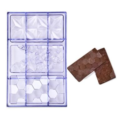 Imagem de Chocolate Bar Maker,Polycarbonate Chocolate Mold,Chocolate Bar Candy Molds plástico,Chocolate Bon Bon Mould DIY Pastry Baking Tool (C)