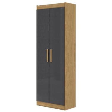 Imagem de Armário Multiuso 2 Portas 4 Prateleiras - Aramóveis, Atacama/Grafite