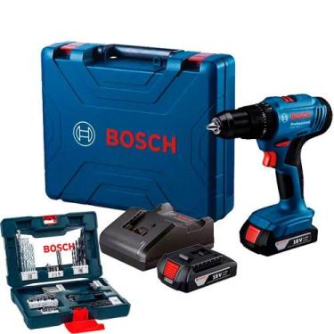 Imagem de Parafusadeira e Furadeira de Impacto 2 Bat GSB183-LI BOSCH + KIT Broca