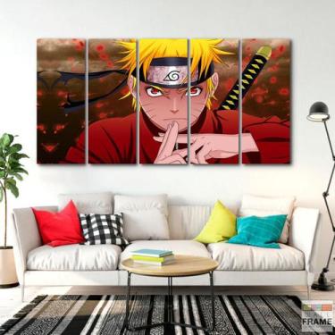 Imagem de Quadro Decorativo Naruto Uzumaki - 5 peças 140x65 - Wall Frame