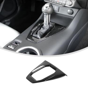 Imagem de Linskip Acabamento do painel de câmbio de marchas para Ford Mustang Ecoboost, GT, Dark Horse 2024-2025+, capa decorativa para acessórios interiores Mustang (fibra de carbono preta)