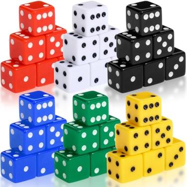 Imagem de Seenelling 36 Piece 19mm Casino Theme Party Dice Sets Acrylic Large D6 Opaque Dice Bulk for Board Games Birthday Theme Party Supply (Classic Color)