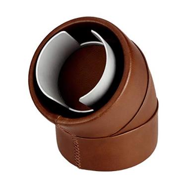 Imagem de Suporte de relógio enrolador de relógio para relógios automáticos – retro, relógio único, toca-discos mecânicos, primeira camada, caixa de armazenamento de relógio de couro de vaca real com luz LED