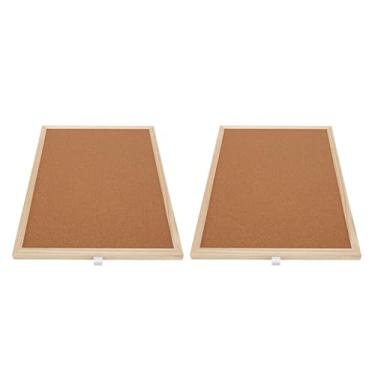 Imagem de Placas de Cortiça de Moldura de Madeira Sólida 2pcs 30x40cm Placa de Aviso de Sala de Aula Leve Com Moldura de Madeira para Menus de café da manhã Mensagens de Trabalho Planos de
