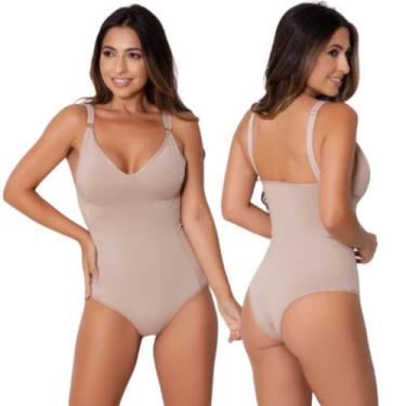 Imagem de Kit 2 Body Feminino Modelador Segunda Pele Alça Reforçada Com Compress