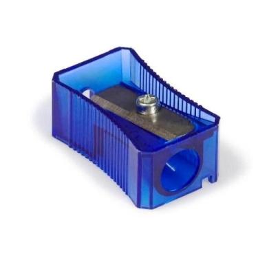 Imagem de Apontadores Escolar S/Depósito Retangular Transparente Colorido Lápis 