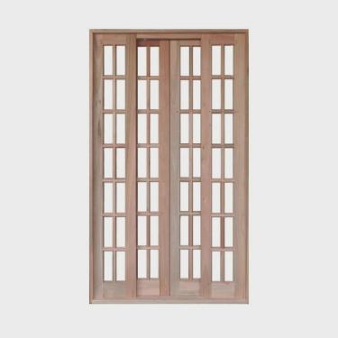Imagem de Portal Correr Quadriculado 4 Folhas Mista Reto com Fechadura 2,00 X 2,10 Rodam