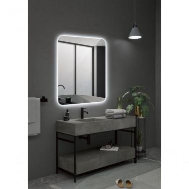 Imagem de Espelho Orgânico Decorativo Lapidado Com Led 90x60cm E14 6000K 220V Led Frio