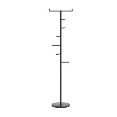 Imagem de Rack organizador de casacos, suporte para casaco de mastro único para uso doméstico, vertical, metal, quarto, sala de estar, corredor, canto, prateleira, com base de mármore, chapéu e guarda-chuvas