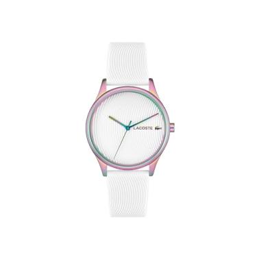 Imagem de Lacoste Relógio feminino Falda de quartzo 3H, pulseira de silicone, resistente à água até 5 ATM/50 metros, relógio chique e fácil de usar para ela, 36 mm, Branco