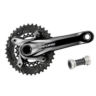 Imagem de SHIMANO FC-M615 38/24T Conjunto de manivela Deore de 10 velocidades, preto, 175 mm