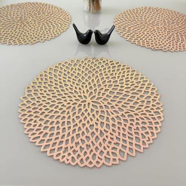 Imagem de Kit 4 Pçs Lugar Jogo Americano Suplat Sousplat Flor Vazado Mesa Posta Sobreprato