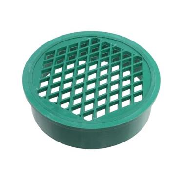 Imagem de Pastlla Capa de grade de drenagem plana redonda, lagoa de visualização de gramado PVC verde para tubos de drenagem de esgoto, jardins e paisagismo para bloquear detritos de folhas e galhos, para