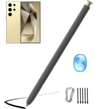 Imagem de Caneta S24 Ultra Stylus (com Bluetooth) de substituição para Samsung Galaxy S24 Ultra 5G Touch Stylus Pen S ponta de substituição/pontas (amarelo titânio/WB)