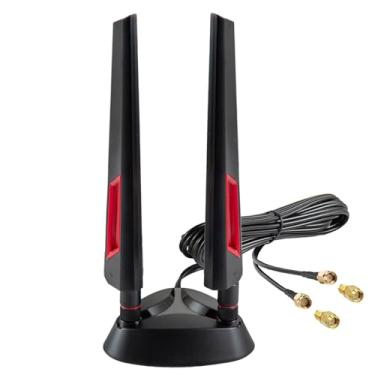 Imagem de eifagur Antena Para Jogos Com Base Magnética De 9Dbi Wifi 6 6E Tri-Band 2,4 Ghz + 5 Ghz + 6 Ghz Com Adaptador Para Roteador Wifi 6 6E, Computador Desktop, Placa Pci-E, Placa-Mãe Para Jogos