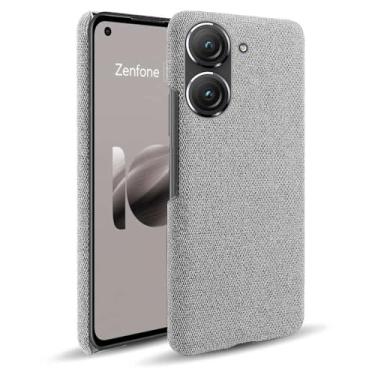 Imagem de Capa para ASUS Zenfone 10,Capa desenhada em lona,Case Protetora Ultrafina com Empunhadura Macia,Design em Tecido Antichoque e Antiarranhões-Light gray