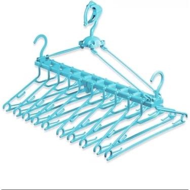 Imagem de Varal Flexível Cabideiro Compacto Com Prendedores Integrados Resistência Praticidade (CABIDEIRO COM 10 CABIDES)