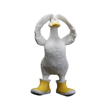 Imagem de FLCPJGV Animal Sculpture Duck estátua de pato artesanal, de Pé