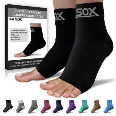 Imagem de Meias para alívio da fascite plantar SB SOX Night Splint Black M