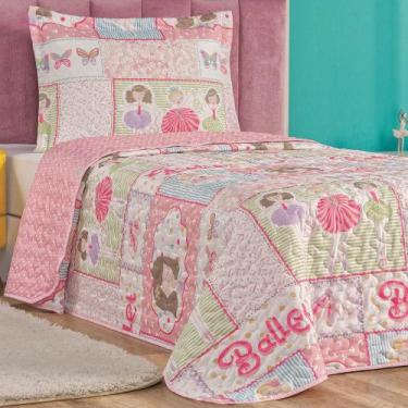 Imagem de Kit Cobre Leito Colcha Solteiro Infantil Fantasy Dupla Face Microfibra