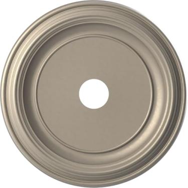 Imagem de Ekena Millwork Medalhão de teto de PVC termoformado tradicional CMP22TRCSV (serve para toldos de até 33 1/2"), prata metálica metálica