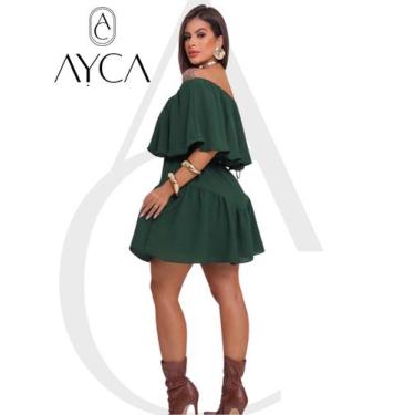 Imagem de Vestido Macaquinho Short, Azul bebe, babado, tecido Crepinho Elastex S