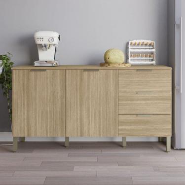 Imagem de Balcão de Cozinha para Pia 160 Cm Monza 2 Portas 3 Gavetas Freijó - Pnr Móveis