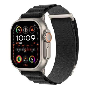 Imagem de Pulseira esportiva de nylon Alpine compatível com Apple Watch Ultra SE 9, 8, 7, 6, 5, 4, 3, 2 e 1 de 49 mm, 46 mm, 45 mm, 44 mm, 42 mm, preta, 49 mm/46 mm/45 mm/44 mm/42 mm (série 3))